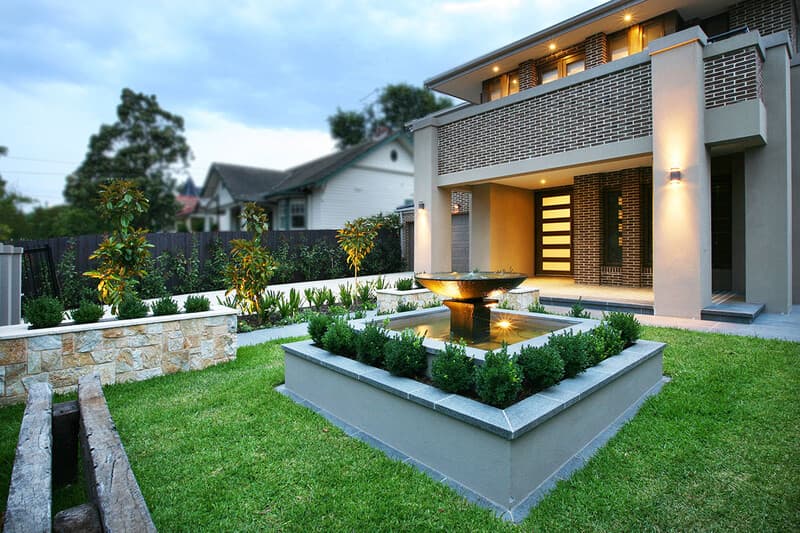 Luxury backyard transformation with water features and premium landscaping in Sydney